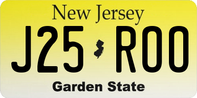 NJ license plate J25ROO