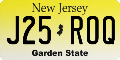 NJ license plate J25ROQ