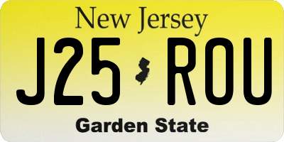 NJ license plate J25ROU