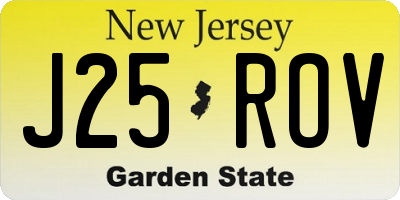 NJ license plate J25ROV