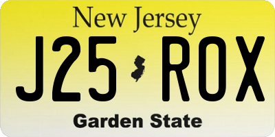NJ license plate J25ROX