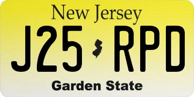 NJ license plate J25RPD