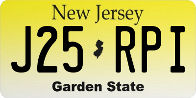 NJ license plate J25RPI