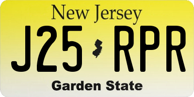 NJ license plate J25RPR