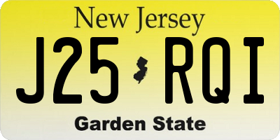 NJ license plate J25RQI