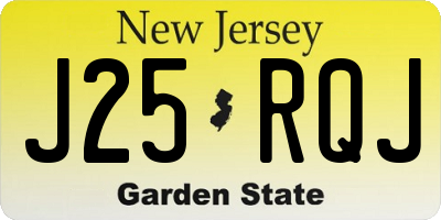 NJ license plate J25RQJ