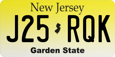 NJ license plate J25RQK