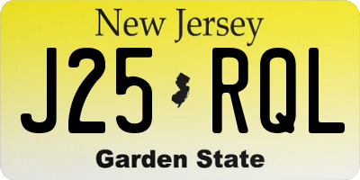 NJ license plate J25RQL