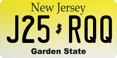NJ license plate J25RQQ