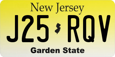 NJ license plate J25RQV