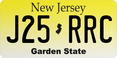 NJ license plate J25RRC