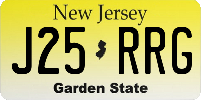 NJ license plate J25RRG