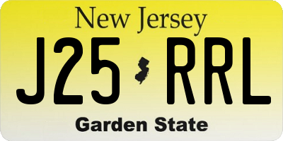 NJ license plate J25RRL