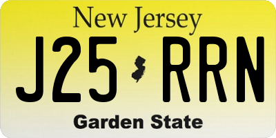 NJ license plate J25RRN