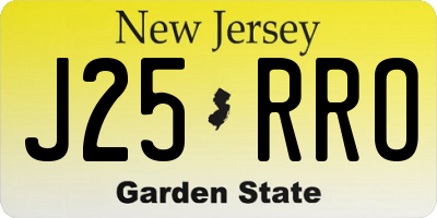 NJ license plate J25RRO