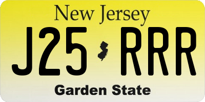 NJ license plate J25RRR