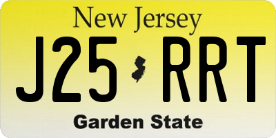 NJ license plate J25RRT