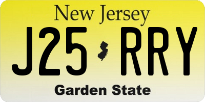 NJ license plate J25RRY