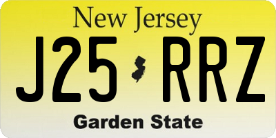 NJ license plate J25RRZ