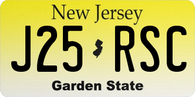 NJ license plate J25RSC