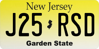 NJ license plate J25RSD