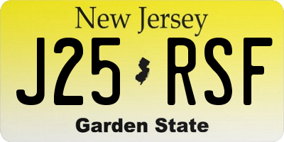 NJ license plate J25RSF