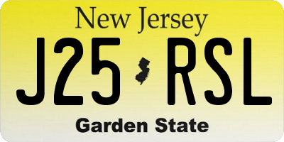 NJ license plate J25RSL