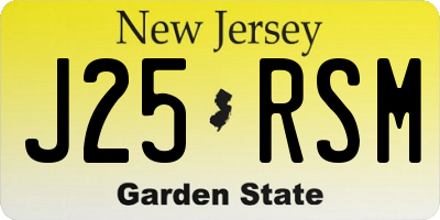 NJ license plate J25RSM