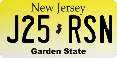 NJ license plate J25RSN