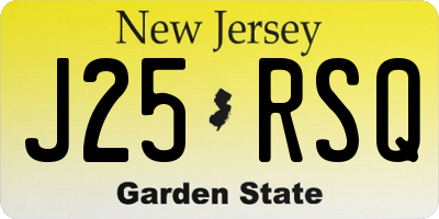 NJ license plate J25RSQ