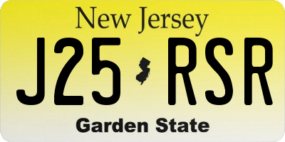 NJ license plate J25RSR