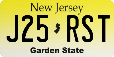 NJ license plate J25RST