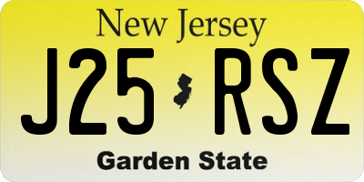 NJ license plate J25RSZ
