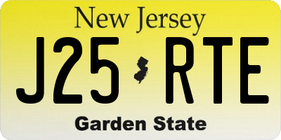 NJ license plate J25RTE