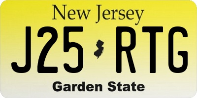 NJ license plate J25RTG
