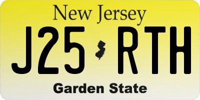 NJ license plate J25RTH