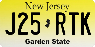 NJ license plate J25RTK