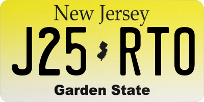 NJ license plate J25RTO