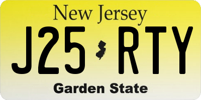 NJ license plate J25RTY