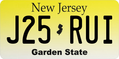 NJ license plate J25RUI