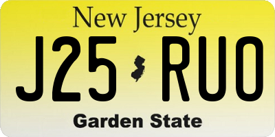 NJ license plate J25RUO