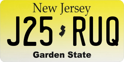 NJ license plate J25RUQ