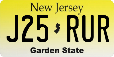 NJ license plate J25RUR