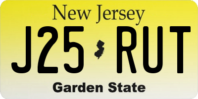 NJ license plate J25RUT