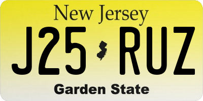 NJ license plate J25RUZ