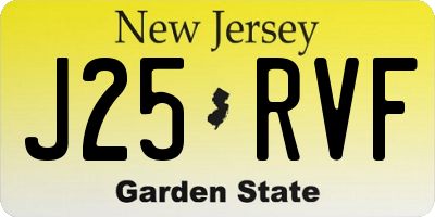 NJ license plate J25RVF