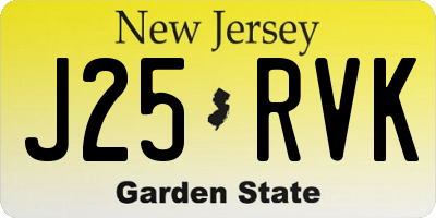 NJ license plate J25RVK