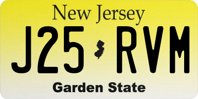 NJ license plate J25RVM