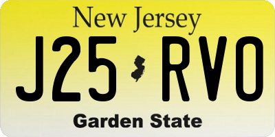 NJ license plate J25RVO