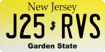 NJ license plate J25RVS